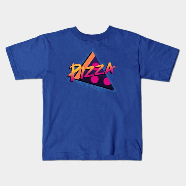 Retro Food - 80s Pizza Kids T-Shirt by aaronsartroom